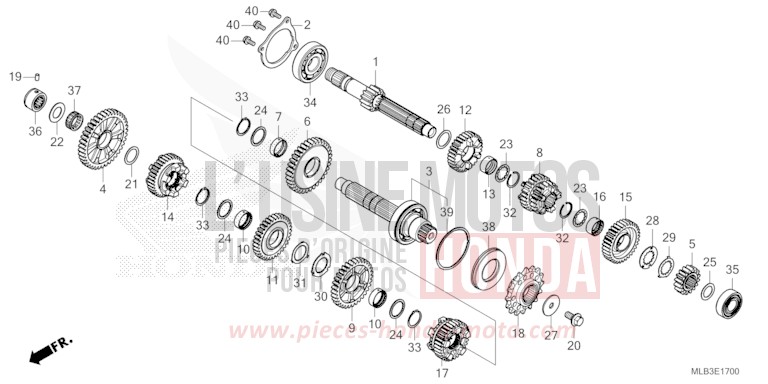 GETRIEBE von Hornet 750 DEGITAL SILVER METALLIC (NHA30) von 2025